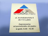 Tabliczka na drzwi lubelskiego wydawnictwa